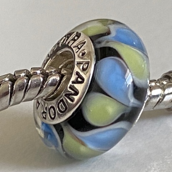 Pandora Jewelry - PANDORA Silver 925 ALE Murano Glass Screw Core Multicolor Bead